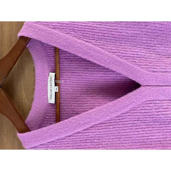 English Factory Ribbed Knit V-Neck Sweater Vest in Orchid Women’s size Medium - Picture 4 of 10